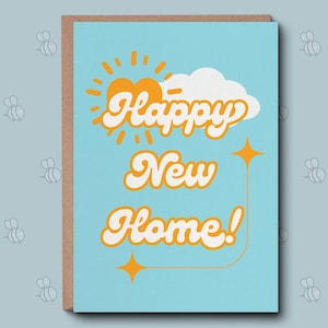 Carte Happy New Home - Félicitations pour votre nouvelle carte de maison. Carte drôle de nouvelle maison. Cadeaux de pendaison de crémaillère, carte de pendaison de crémaillère. Carte d'emménagement.
