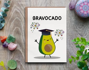 Bravocado-felicitatiekaart, afstudeerkaart, kaart universiteitsverlaters, kaart Je bent geslaagd, Masters, PHD, universitaire opleiding, kaart Goed gedaan