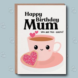 Joyeux anniversaire maman - carte de maman tea-riffic. Carte d'anniversaire pour maman spéciale. Carte d'anniversaire de maman, idée cadeau pour l'anniversaire de maman, pour maman sur vous.