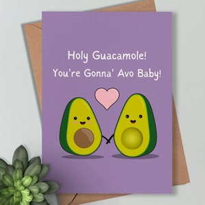 ¡Santo guacamole! Vas a AVO Bebé (Niña - Corazón rosa) - Linda tarjeta de bebé esperando / Divertidas tarjetas dulces irlandesas hechas para él, para ella
