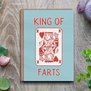 Vaderdagkaart - King of farts grappige verjaardagskaart voor hem.