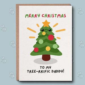 Carte de Noël pour papa - Arbre - superbe carte de voeux de Noël. Carte de Noël pour papa. Carte de Noël papa, carte de jeu de mots drôle. Arbre de Noël mignon.