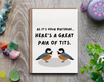 Grattis på födelsedagen-kort, kort till honom, roligt födelsedagskort, oförskämd vuxenhumor, fågelskådning, födelsedagspojke, fräckt födelsedagskort till honom