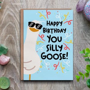 Cartão de feliz aniversário, Cartão de ganso engraçado, Cartão de aniversário engraçado, Cartão de aniversário fofo para amigo, Cartão de feliz aniversário engraçado, Para ele, Para ela
