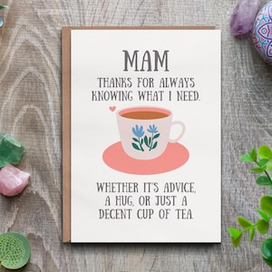 Tarjeta de cumpleaños para mamá: tarjeta de agradecimiento para el Día de la Mejor Mamá o Mamá.