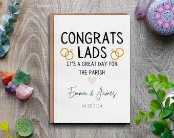 Personalised Wedding Engagement Card, Funny Irish "Great Day For The Parish" Congratulations