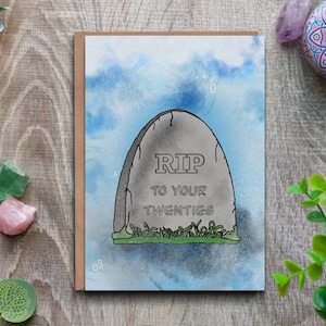 Cartão de aniversário de 30 anos - RIP Twenties Cartão engraçado de felicitações para ele/ela Presente especial