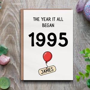 Personalised 30th Birthday Card for Her Him Custom Year 1995 Milestone Greeting Card