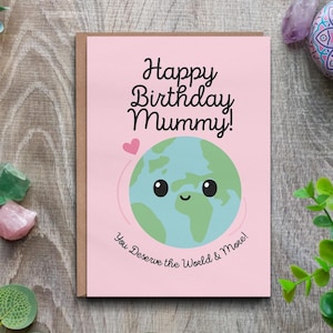 Tarjeta de cumpleaños para mamá: te mereces el mundo de los niños Feliz cumpleaños, mejor mamá