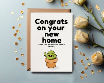 Housewarming gifts. Funny New Home Greetings Card - Hope The Neighbours Aren't pricks, Personalised Rude Moving New House Card