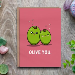 Olive You Love Card - Punny Verjaardagswens voor dierbaren