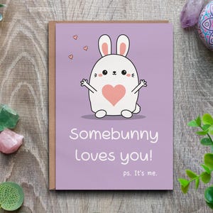 Irgendein Hase liebt dich, süße Liebeskarte, Love you-Karte, süße Romantik-Karte, Freundin-Karte, Karte für Freund, süße Karte für einen Freund