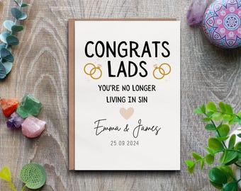 Carte de mariage irlandaise amusante : félicitations les gars, vous ne vivez plus dans le péché