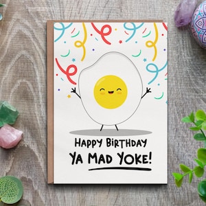 Cartão de feliz aniversário - Cartão com a frase "Ya mad yoke" em irlandês. Cartão engraçado para ele ou ela.