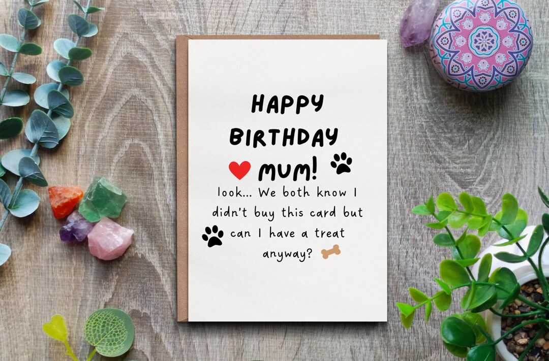 Funny Dog Mum Birthday Card: From the Dog, Pet Lover Gift - Etsy