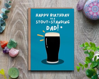 Pappa födelsedagskort - Stolt hälsning för irländsk pappa Rolig present till honom