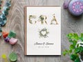 Personalised floral Grá Irish love card , luxury wedding gift for newly engaged couples, Custom greetings card happy couple name and date. product logo