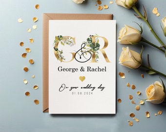 Personalised Wedding Card - Newly Married Couple Greeting Card - Congratulations Wedding Card - Wedding Gift Card - Watercolour