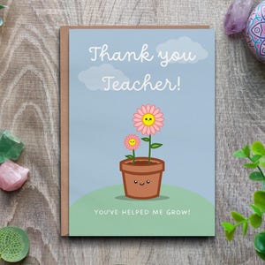Thank you teacher card, End of school year card, Teacher appreciation card, Best teacher card, Pre-school, Kindergarten, from child