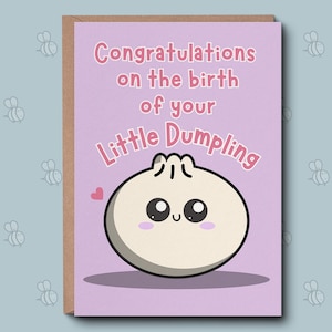 Carte de félicitations de petite fille. À la naissance de votre petite fille, petite carte de boulettes. Jolie carte de naissance, pour les nouveaux parents, pour la nouvelle maman