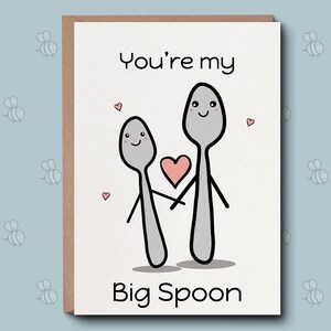 Cartão de colher grande - Cartão de aniversário, cartão de amor, cartão de aniversário. Para marido, esposa, namorada, namorado, parceiro de colher, alguém especial