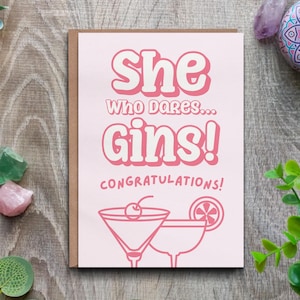 Carte de félicitations pour elle, celle qui ose gagner, carte de félicitations pour les femmes, carte de célébration pour elle, promotion d'emploi, carte de remise des diplômes pour elle