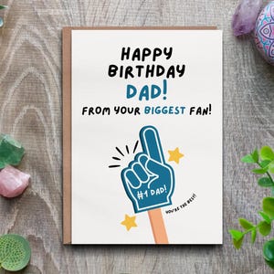 Karte Alles Gute zum Geburtstag Papa, Herzlichen Glückwunsch von Ihrem Nummer Eins Fan, Geburtstagskarte für Papa, Lustige Karte für Papa, Geburtstagskarte für Papa, Einzigartige Karte für Papa