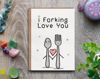 Ik hou van je-kaart, grappige onbeleefde liefdeskaart, jubileumkaart, kaart voor vriendin, kaart voor vriend, verjaardagskaart voor liefde, humorkaart voor volwassenen
