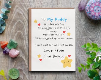 To My Daddy from the bump card - Cute Father's Day card for dad to be.
