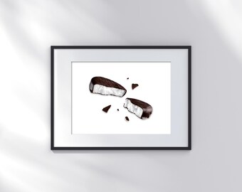 Impresión de York Peppermint Patty, fotografía macro de caramelos de menta, arte mural imprimible grande