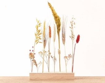 FlowerHero® - L - Wooden Dried flower stand + Dried Floral Arrangement