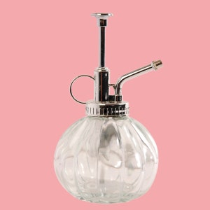 Plant mister - Clear glass - 0,25 litre - Vintage Style Ribbed - Bottle with Top Pump - Flower Mister