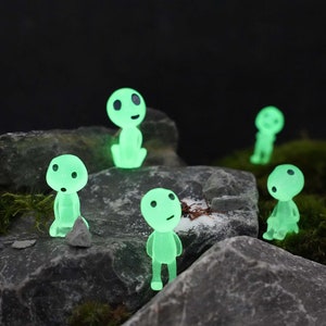 Glow In The Dark 10 Stück Leuchtender Geist Baumgeister Geist Planthero's Miniatur Elfen Figur Fairy Garden Craft Halloween Bild 2