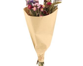 Trockenblumen - Feldstrauß Rosa - Trockenbouquet - 60cm - Ø25