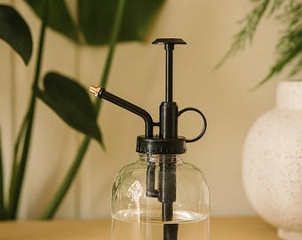 Pflanzensprüher - Glas klar - Schwarzes Sprüher - Gießen - DIY Pflanzenpflege