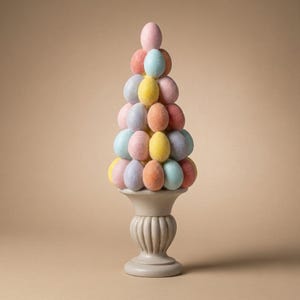 Ozdoba na choinkę w kształcie jajka wielkanocnego – brokatowe pastelowe jajka – ↑ 40 cm