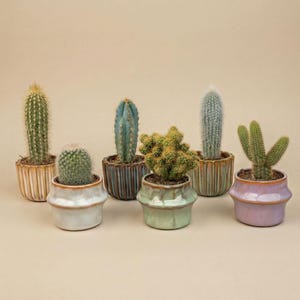 Pode incluir: Conjunto de três canecas de cerâmica com acabamento fosco e salpicado. As canecas são em tons de creme, cinza claro e cinza escuro. Cada caneca tem um design simples e minimalista.
