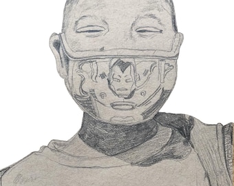 Niño con máscara Dibujo Imprimir