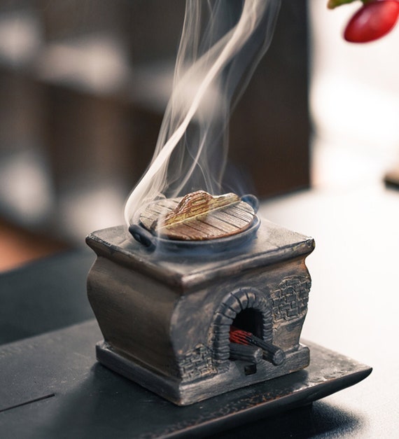 Stufa a legna in miniatura, bruciatore di incenso a riflusso in ceramica,  diffusore di aromi di oli essenziali, diffusore di aromaterapia -   Italia