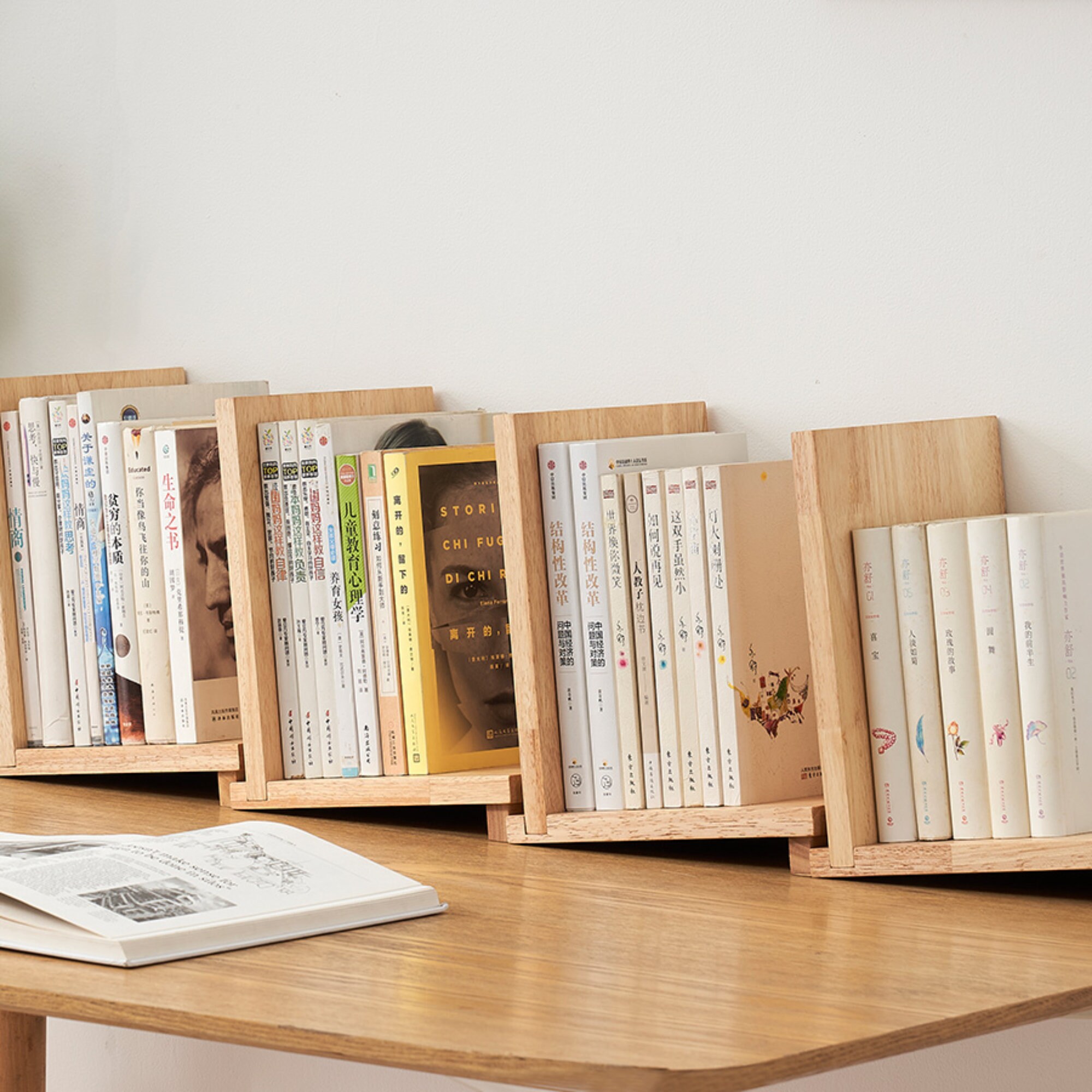 Free Shipping Solid Wood Desktop Bookshelf Wooden Bookend Etsy