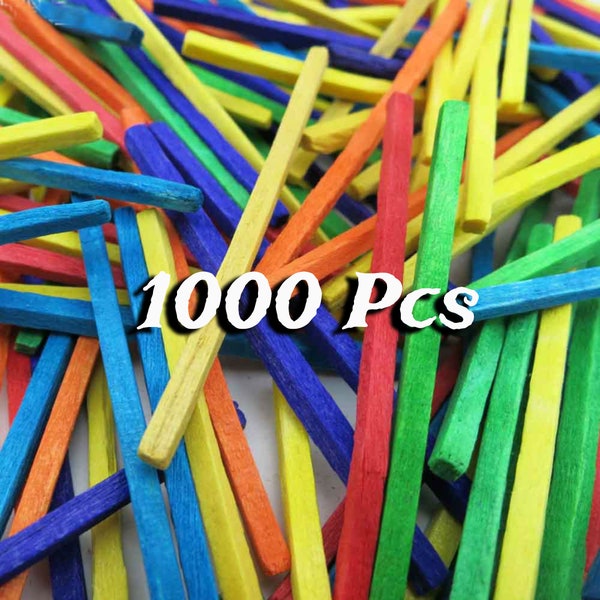 1000 Pcs 2.2×2.2×50mm Allumettes, Bâtons d’artisanat en bois, Diy/Model Making Material, Petits bâtons en bois