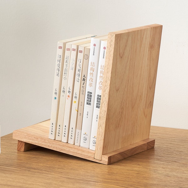 Livraison gratuite étagère de bureau en bois massif, serre-livres en bois, porte-livres, rangement de bureau