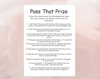 Pass That Prize Icebreaker Game: Dinner Party Printable (PDF)