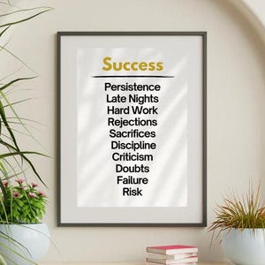 Success Motivational Poster: Home Office Decor (Digital Download)