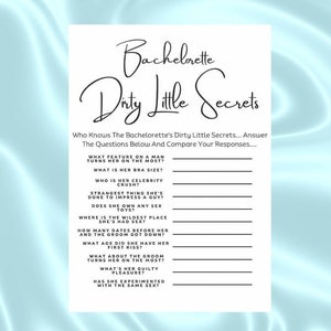 Bachelorette Dirty Little Secrets Game, Bridal Party Games, Dirty Bachelorette Games, Classy Bachelorette Games, Instant Download