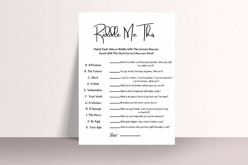 Riddle Me This Icebreaker Game Icebreaker Questions Printable Dinner