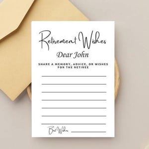 Ruhestandswunschkarte, modernes minimalistisches Ruhestands-Andenken, Bucket List-Ideenkarte, Ruhestandsratschlag und Wunschkarte
