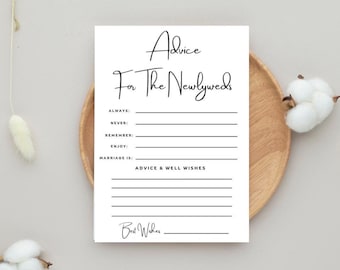 Newlyweds Advice & Wishes Card: Wedding Keepsake