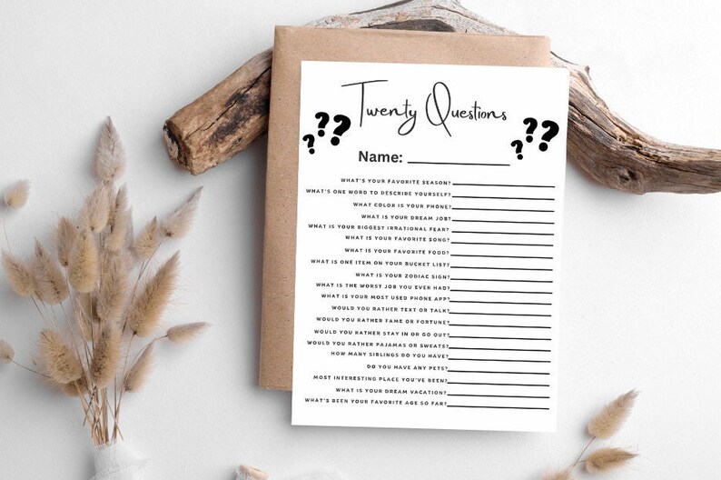 Twenty Questions Icebreaker Game Icebreaker Printable Games Icebreaker