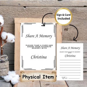 Comparte una tarjeta de recuerdo y firma, recuerdo favorito personalizado, tarjeta conmemorativa, tarjeta de recuerdo funerario, alternativa al libro de visitas